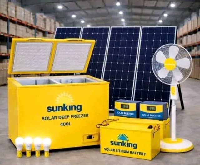 Solar Deep freezer with standing fan