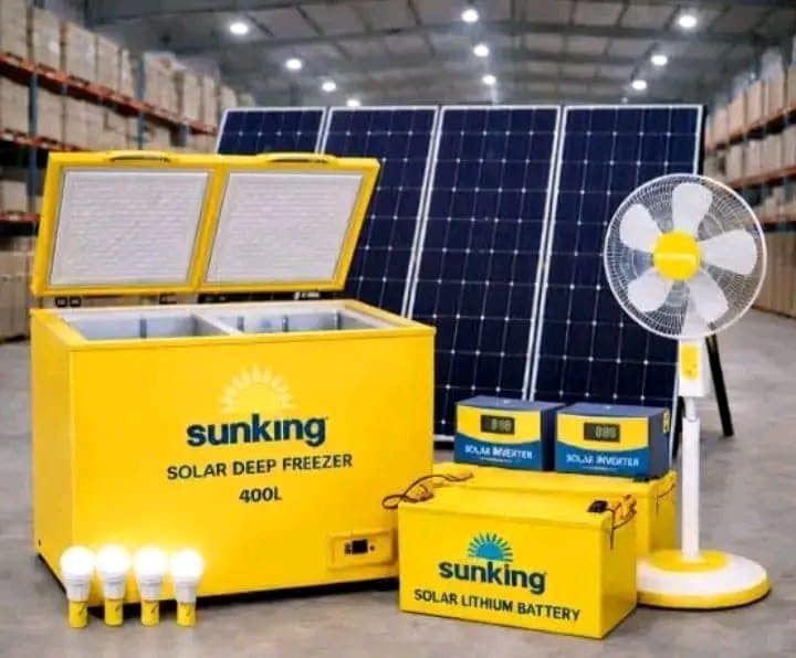 Solar Deep freezer with standing fan